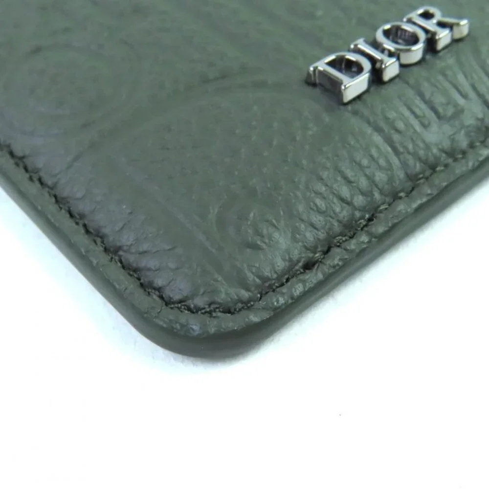 Christian Dior Saddle Logo Magnet Gravity Leather Card Holder Card Case
